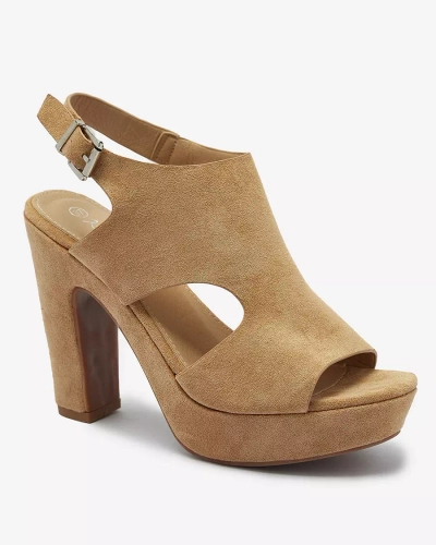 Světle hnědé dámské sandály na podpatku Lamiess - Obuv