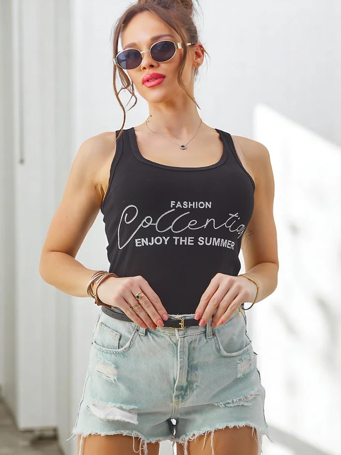 Royalfashion Dámské bavlněné tílko s ramínky Užijte si léto