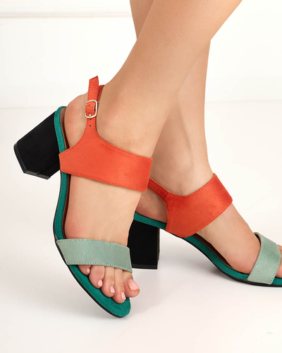 Barevné dámské sandály na sloupku Dominco - Obuv