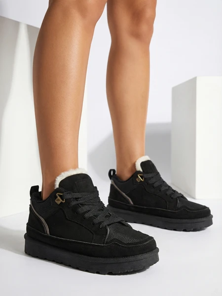 Dámské Tenisky Diana Černé Semišové Pohodlné na Zimu