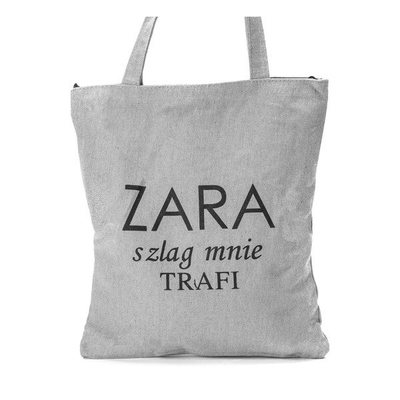 Szara torba z napisem - Torebki