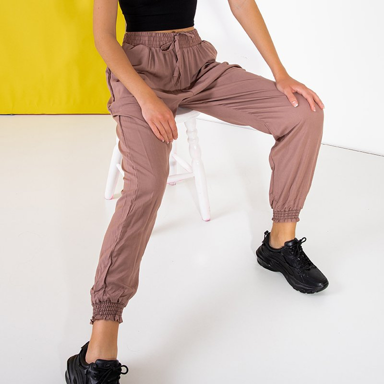 Hnědé dámské haremové kalhoty - Oblečení