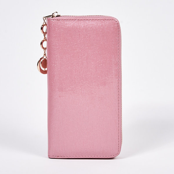 Великий рожевий гаманець з лакованого шкірозамінника - Аксесуари