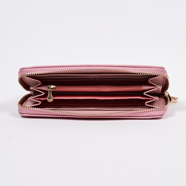 Великий рожевий гаманець з лакованого шкірозамінника - Аксесуари