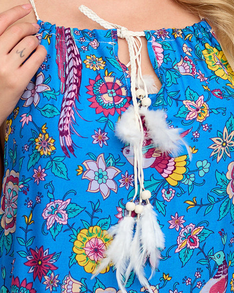 Жіноча накидка з кобальтовим візерунком типу сукні - Одяг