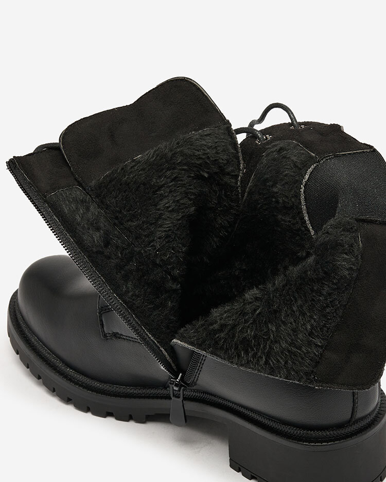 Жіночі черевики Seddaga з чорної екошкіри Royalfashion