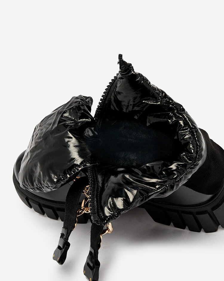 Жіночі чорні черевики Royalfashion з ланцюжками Ebidef